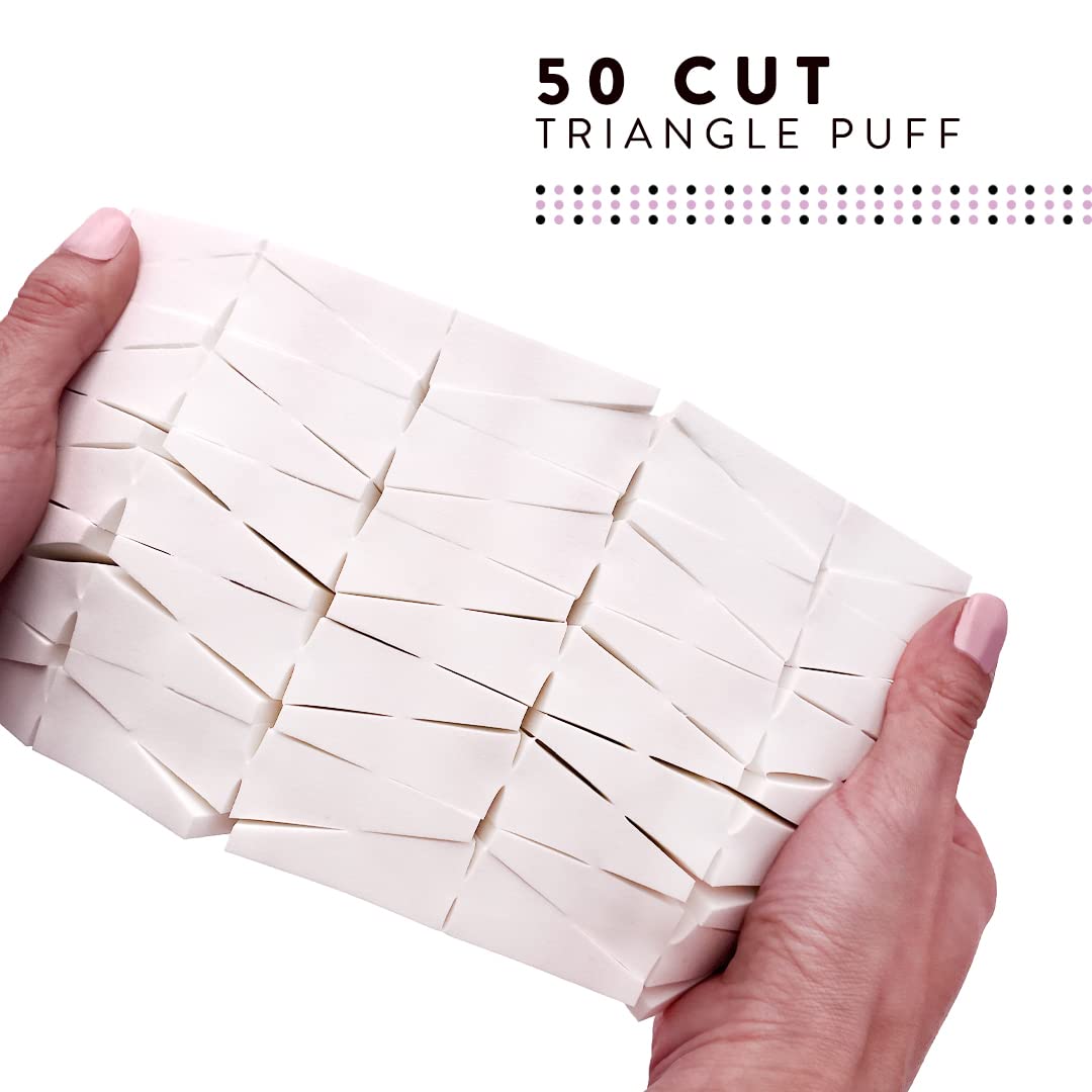 Artist's Choice 100 Pack Makeup Sponge Mini Applicator Wedges, Triangle Cosmetic Sponges For Foundation, Blush, Eye Shadow, Blending and Smoothing, Disposable, Latex Free