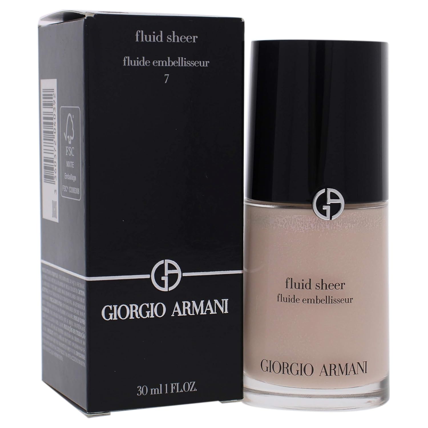 Giorgio Armani Fluid Sheer, No. 7 Pale Shimmering Rose, 1 Ounce